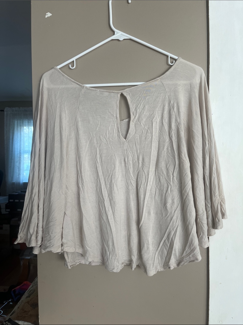 Express Beige Sequin & Metallic Floral Tunic Top - Picture 2 of 2